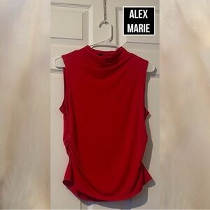 NEW-Alex Marie Wendy’s Draped Cowl Neck Sleeveless Blouse-Size:Medium